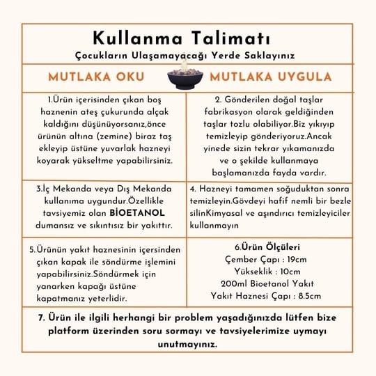 Technow Dumansız Cam Hazneli 19x10 200Ml Yakıt Masaüstü Şömine Ateş Çukuru