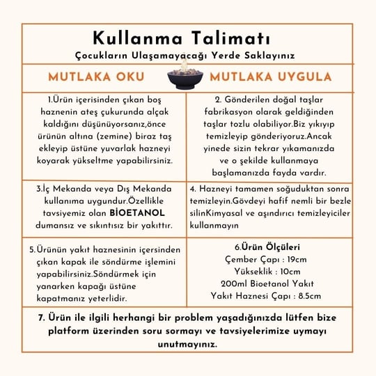 Technow GBD Cam Hazneli Masaüstü Şömine Ateş Çukuru (500ml Bioethanol+Hazne+Söndürme Kapağı)