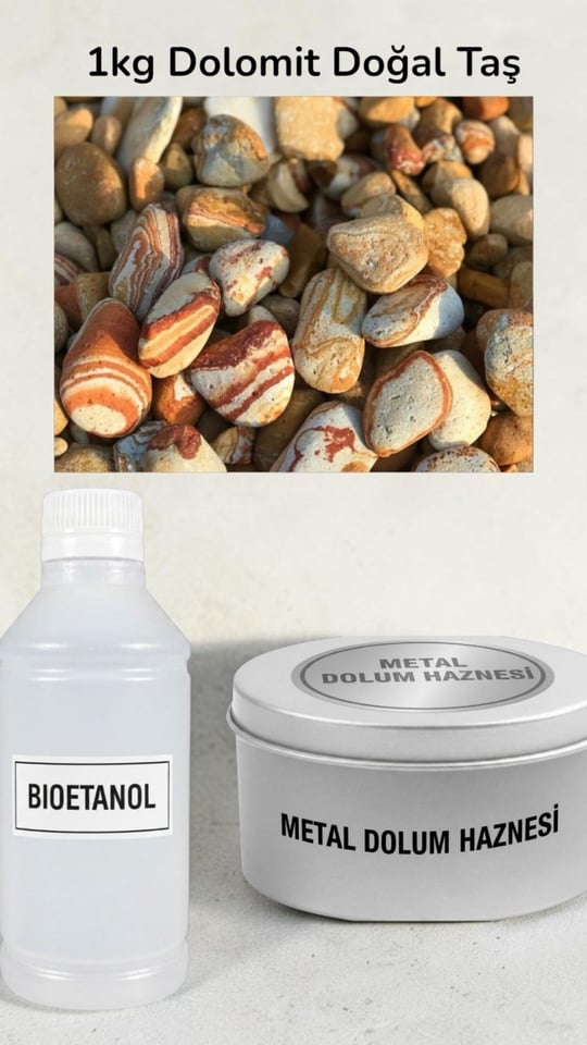 Technow Home-300C Cam Hazneli Vintage Eskitme El Yapımı Masa Şöminesi Ateş Çukuru(500ML Bioethanol)