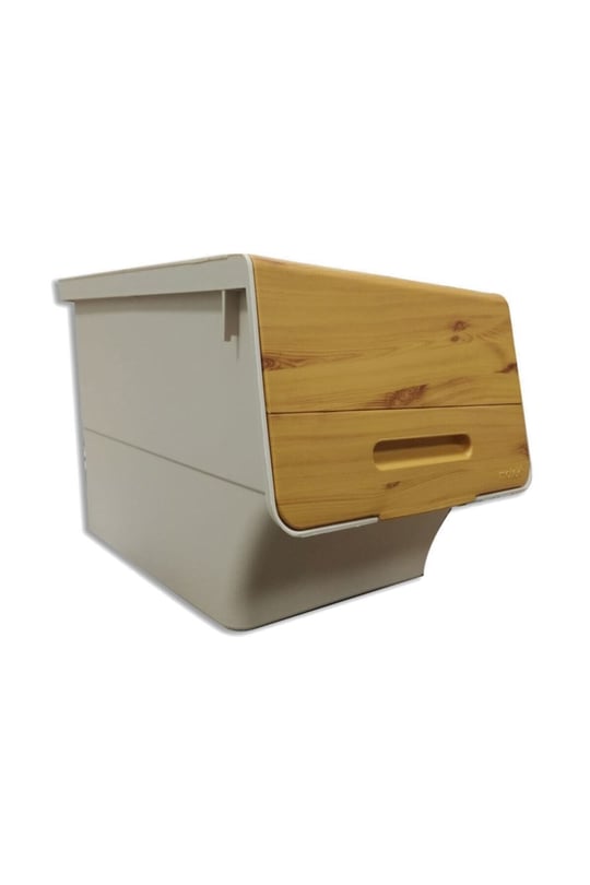 Technow Motek 12 Litre Bambu Desen Tekerlekli Tekli Organizer 2 Adet 