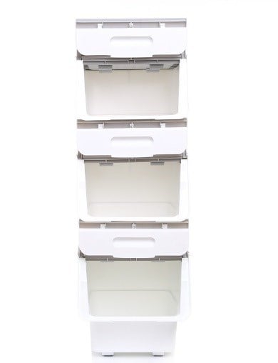 Technow Motek Freebox 12 Litre Gri Beyaz Gri Tekerlekli Organizer  3 Adet + Temizlik Seti