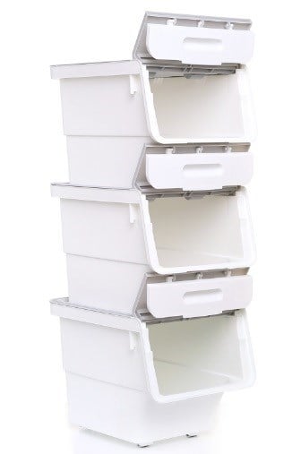 Technow Motek Freebox 12 Litre Gri Beyaz Gri Tekerlekli Organizer  3 Adet + Temizlik Seti