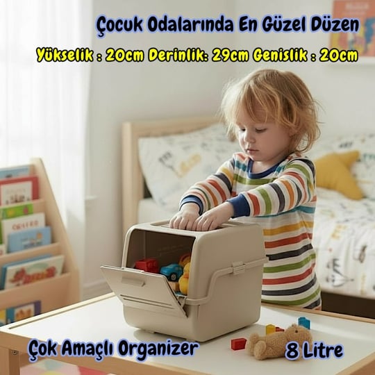 Technow Motek MT-40 S-Box 8 Litre Çok Amaçlı Organizer Düzenleyici Bej 2 Adet