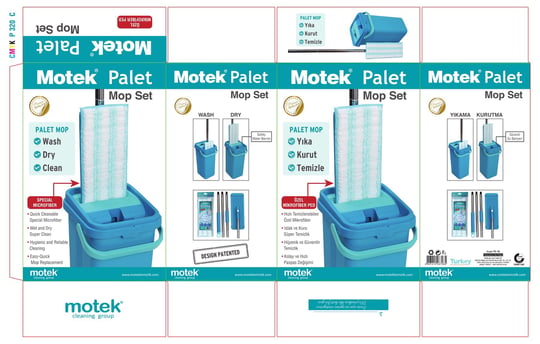 Technow Motek PL-16 Islak Kuru Kullanım  Mikrofiber Palet Mop Temizlik Seti