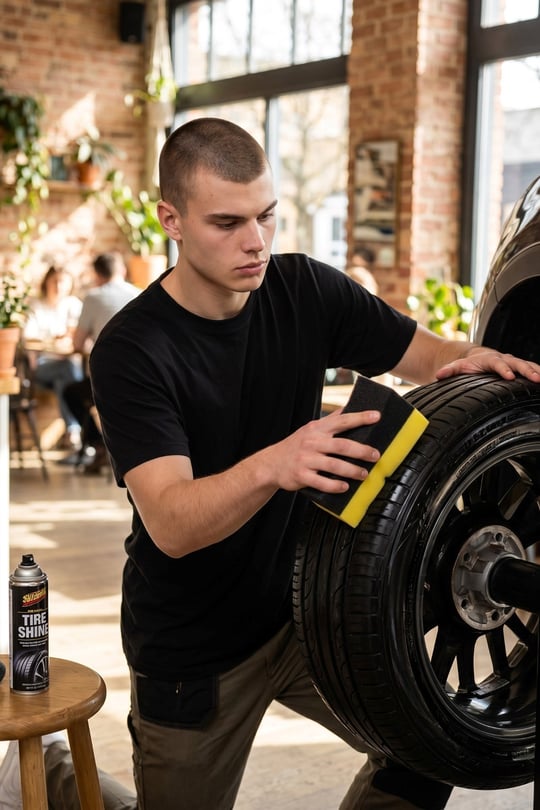 Technow Oto Lastik Parlatıcı Sünger 2'li Paket Eğimli Araç Lastik Parlatma Torpido Uygulama Süngeri