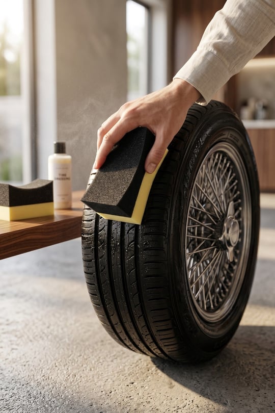 Technow Oto Lastik Parlatıcı Sünger 2'li Paket Eğimli Araç Lastik Parlatma Torpido Uygulama Süngeri