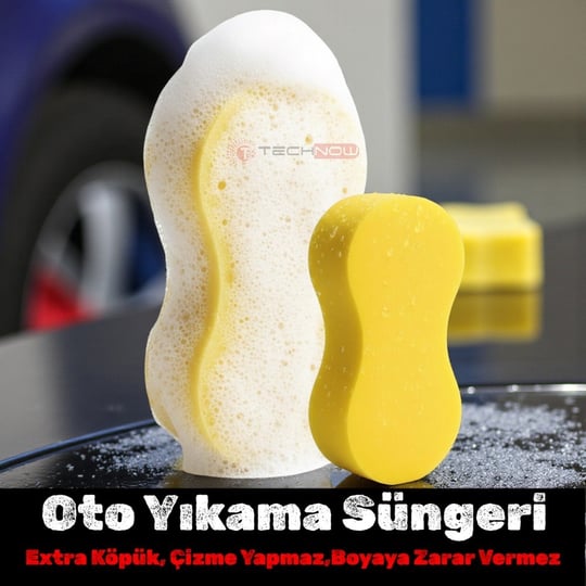 Technow Softtex Oto Yıkama Süngeri Araba Temizleme Köpükleme Ve Araç Yıkama Yumuşak Doku Oto Sünger