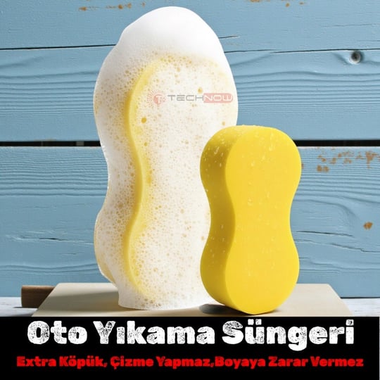 Technow Softtex Oto Yıkama Süngeri Araba Temizleme Köpükleme Ve Araç Yıkama Yumuşak Doku Oto Sünger