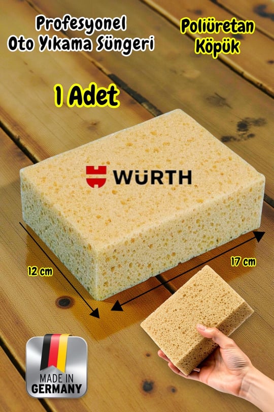 Technow Würth 17x12x6cm Made in Germany Otomobil Oto Yıkama Parlatma Süngeri Oto Sünger