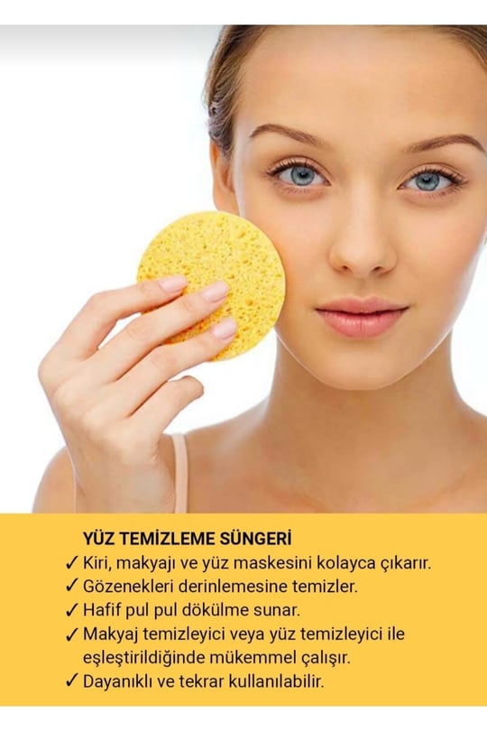 Technow Yüz Temizleme Süngeri 4'lü Set SelülozikCilt Bakım Makyaj Temizleyici Sünger Ped