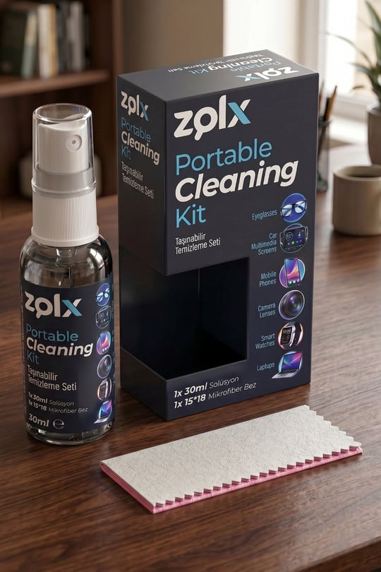 Zolx 30ml Taşınabilir Temizleme Kiti Gözlük Telefon Tablet Akıllı Saat Temizliği 15*18 Bez Hediyeli