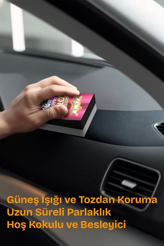Zolx Torpido Plastik Parlatıcı Bakım Kremi Tüm Araçlar İçin 500ml + Sünger HEDİYELİ.