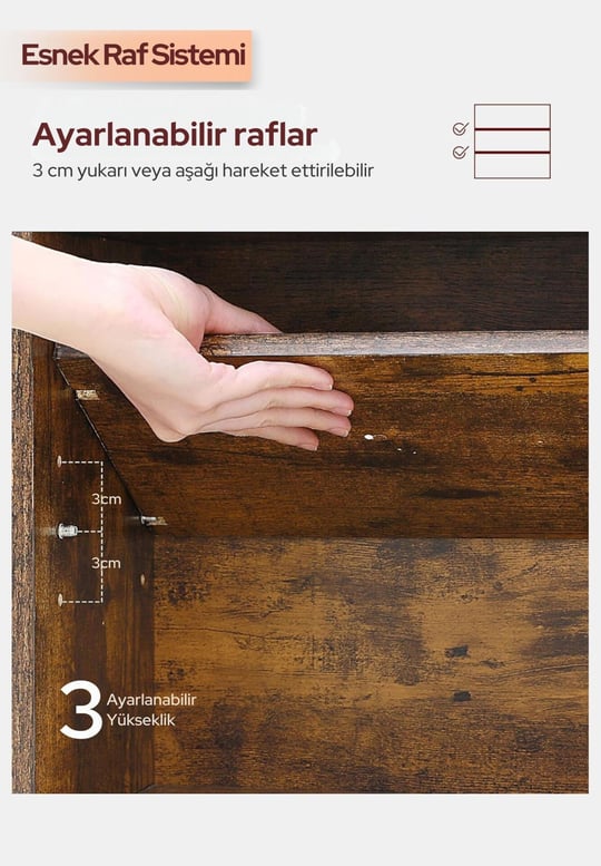 6 Katlı Kitaplık Depolama Dolaplı, Dar ve Uzun Ağaç Kitaplık | Modern Rustik Kahverengi Kitap Düzenleyici