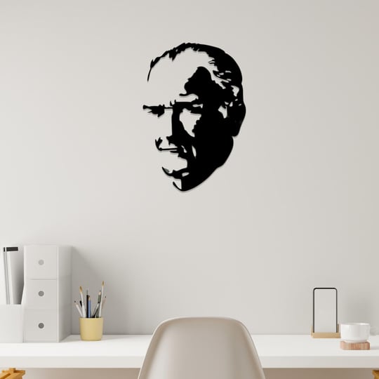 Atatürk Silüeti Lazer Kesim Metal Tablo Tasarım