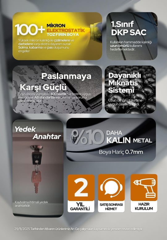 Beyaz Kilitli Metal Ayakkabılık