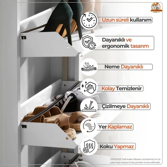 Beyaz Metal Ayakkabılık
