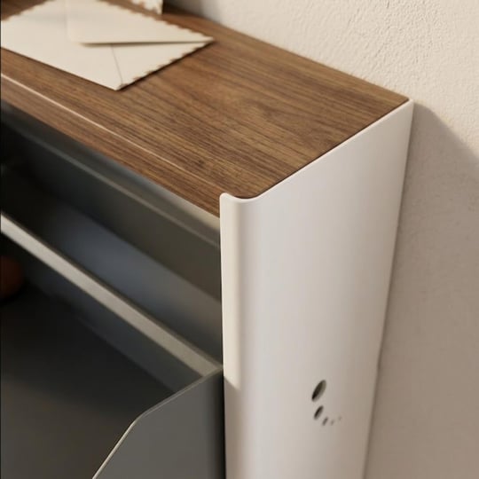 Cabsette Ahşap Tablalı Oval Kenarlı 3'lü Metal Ayakkabılık