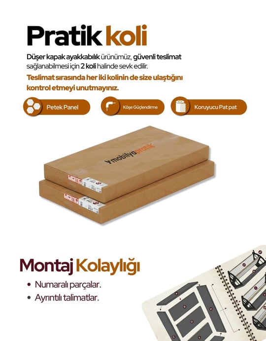 Düşer Kapak Ahşap Ayakkabılık Kayar Raflı Ayakkabılık 3 Bölmeli