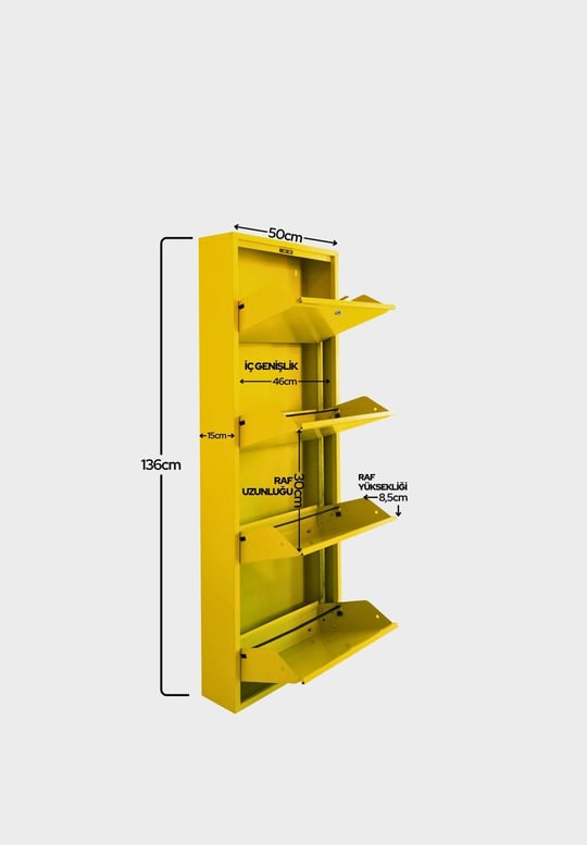 Sarı Kilitli Metal Ayakkabılık