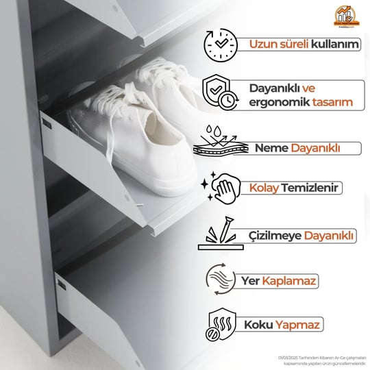 Sarı Kilitli Metal Ayakkabılık