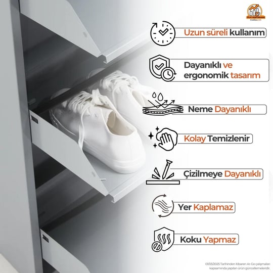 Sarı Kilitli Metal Ayakkabılık