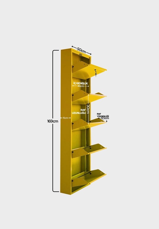 Sarı Kilitli Metal Ayakkabılık