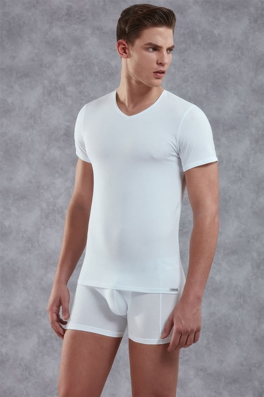 Doreanse Erkek Modal V Yaka Kısa Kol T Shirt 2855 | galiyet.com