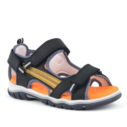 Rakerplus Genuine Leather Black Orange Outdoor Boys Sandals