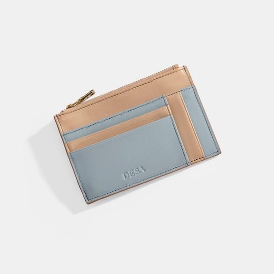 Kadın Mavi Deri Cüzdan