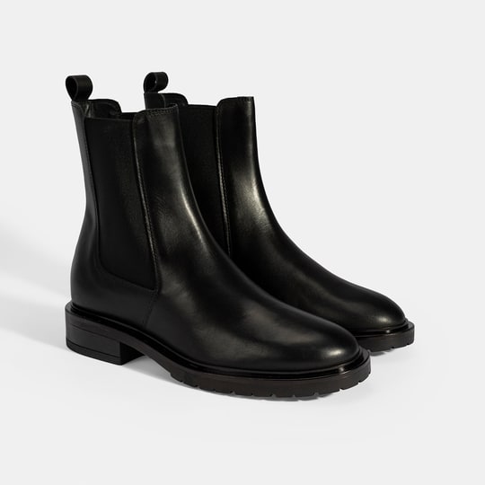 Kadın Siyah Lastikli Deri Chelsea Bot