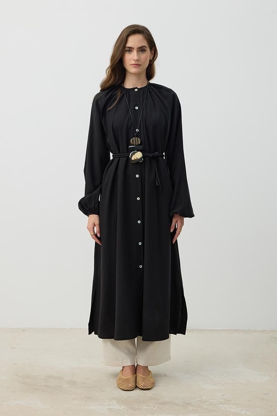 %100 Liyosel Tunik Siyah
