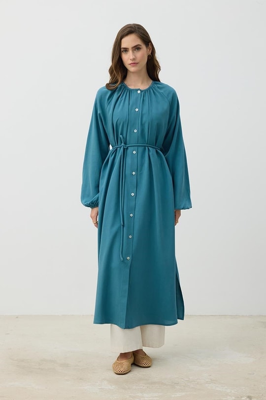 %100 Liyosel Tunik Turkuaz