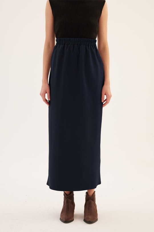 Düz Basic Etek Lacivert