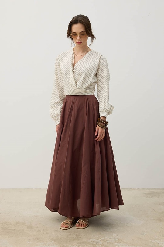 Godeli Vual Etek Kızıl Kahve