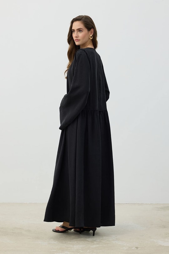 Kimono Kol Elbise Siyah
