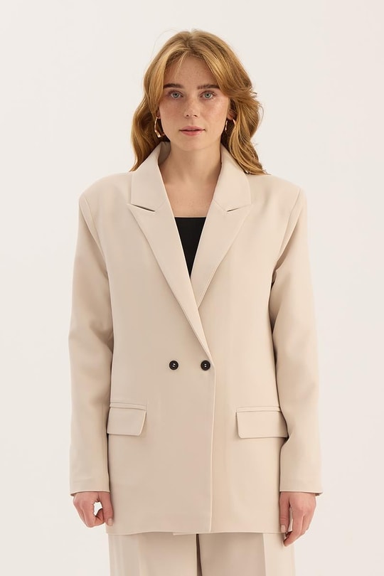 Klasik Kesim Blazer Taş