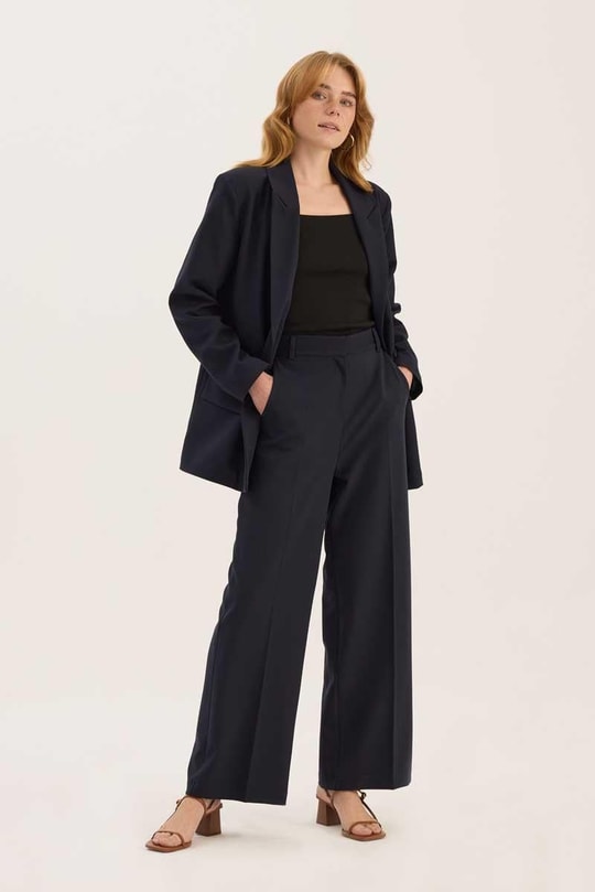 Klasik Kesim Blazer Lacivert