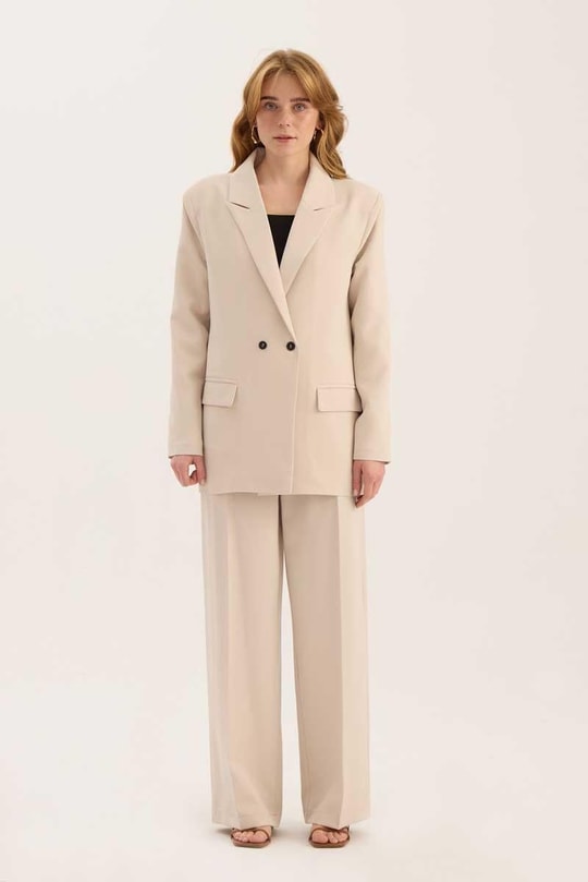 Klasik Kesim Blazer Taş