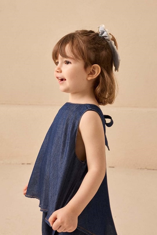 Tensel Denim Çocuk Bluz Lacivert