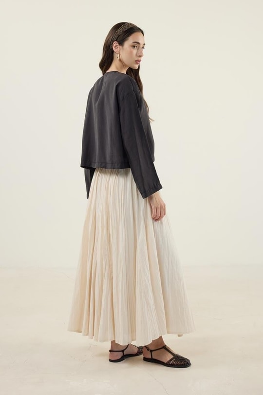 Tensel Kısa Kimono Siyah