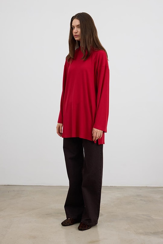 Ultrasoft Triko Tunik Kırmızı