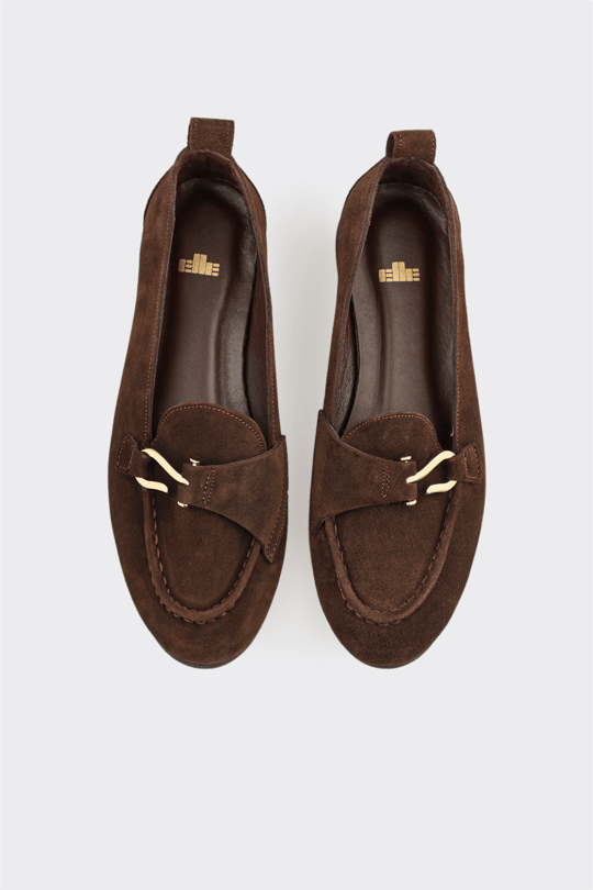 Kahve Deri Kadın Loafer