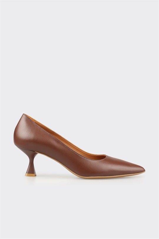Kahve Deri Kadın Stiletto