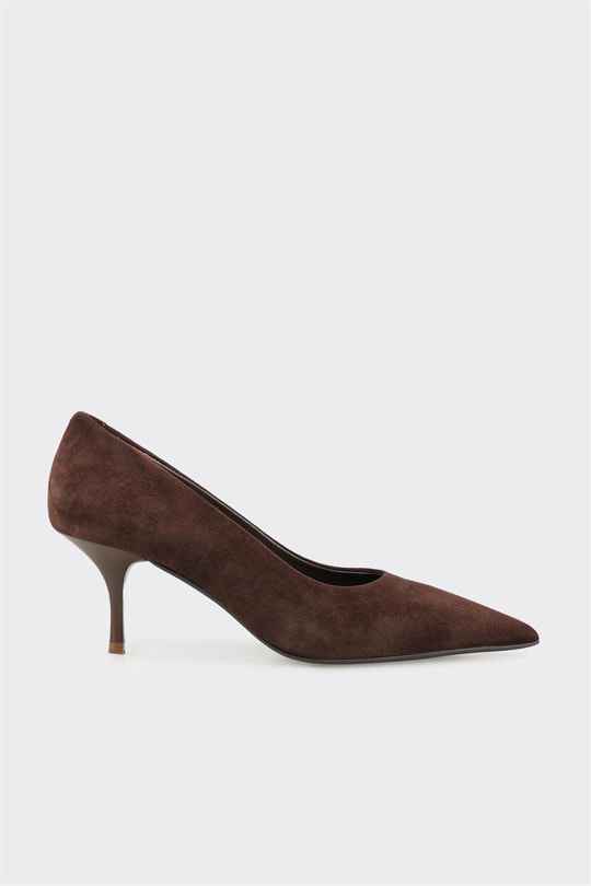 Kahve Deri Kadın Stiletto