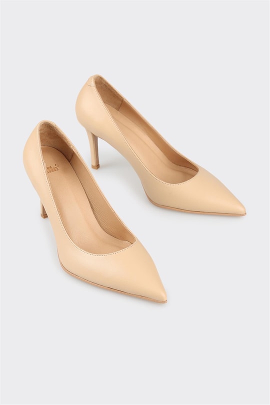 Naturel Deri Kadın Stiletto