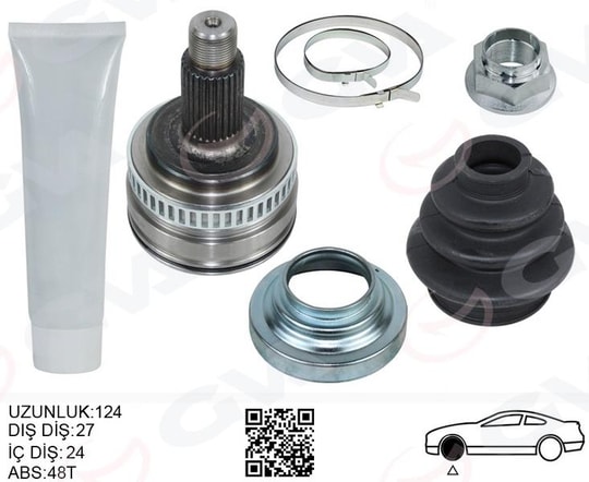 GVAAks Kafası Dış Sağ/Soll Bmw E36 E46 Tekerlek Tarafı Uzunluk 124MmGVA 4499010K