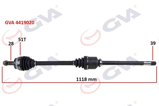 GVAAks Komple Ön Sağ Renault Master Iı 98 06 Opel Movano A 98 01 1.9Dci 2.2Dci 2.5Dci 2.8Dci 51Diş 1118MmGVA 4419020