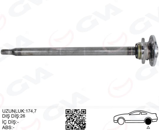 GVAAks Mılı Arka Sag Ince Uzun 893Mm Mercedes Sprınter B906 . Vw Crafter 30-35-50 Z:26-29 PoryalıGVA 4499156