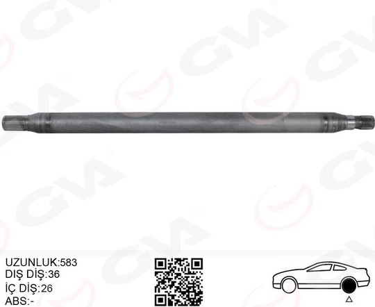 GVAAks Mılı Arka Sag Ince Uzun 893Mm Mercedes Sprınter B906 . Vw Crafter 30-35-50 Z:26-29GVA 4499157