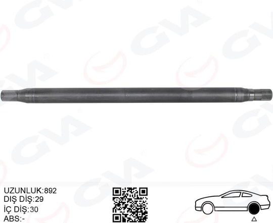 GVAAks Mılı Arka Sag Kalın Uzun 892Mm Mercedes Sprınter B906 . Vw Crafter 30-35-50 Z:29-30GVA 4499159
